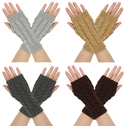 Warm Wool Gloves Winter Men's Open Finger