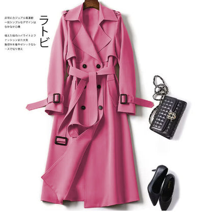 Double-breasted Mid-length Tie Trench Coat