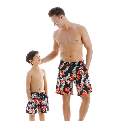 Nouveau Style Parent enfant maillots de bain séchage rapide pantalons de plage