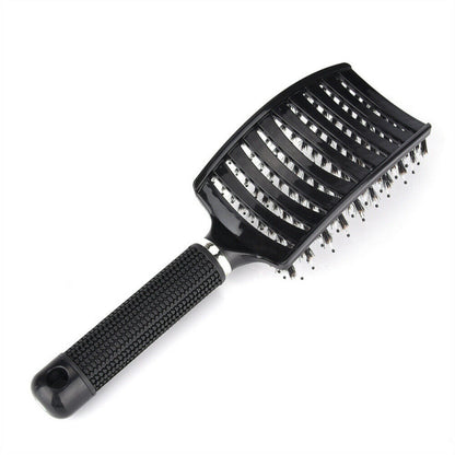 Curved Vented Boar Bristle Styling Hair Brush, For Any Hair Type Men Or Women