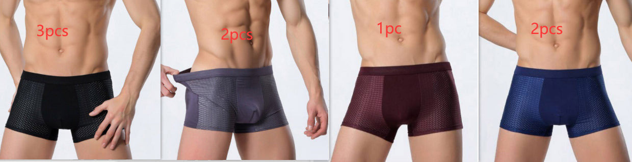 Ice siden herrunderkläder mesh boxer