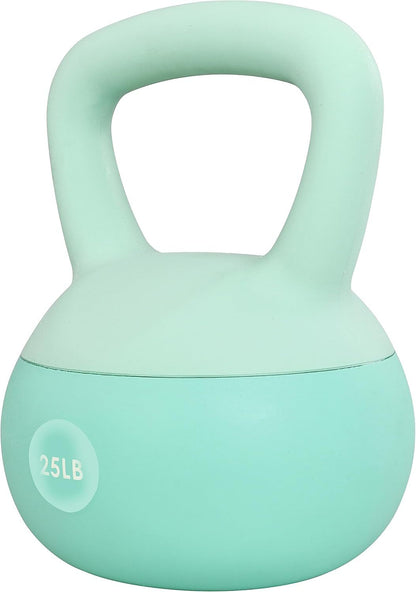 Premium Soft Kettlebells - Sea and Iron Sand Filled Weights for Women and Men - Color Coded Soft Vinyl Kettlebells in Multiple Sizes