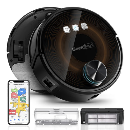 Geek Smart L8 Robot Vacuum Cleaner And Mop, LDS Navigation, Wi-Fi Connected APP, Selective Room Cleaning,MAX 2700 PA Suction, Ideal For Pets And Larger Home.Banned