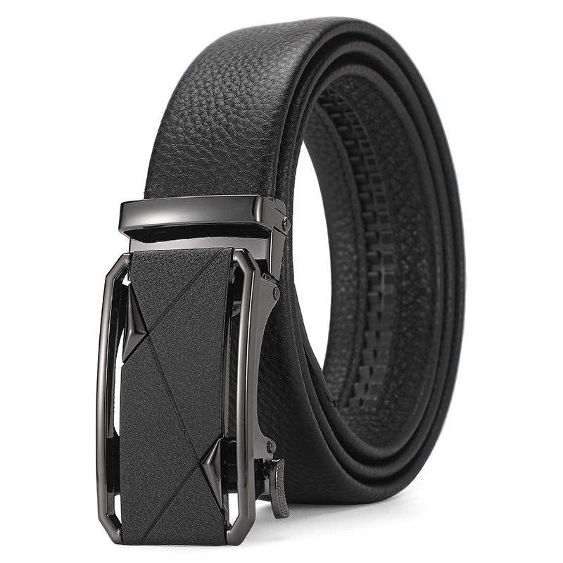 Men's Genuine Leather Automatic Pure Leather Belt - Authentic Confidence