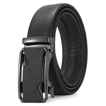 Men's Genuine Leather Automatic Pure Leather Belt - Authentic Confidence