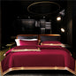Cotton Pure Cotton Light Luxury Wine Red Bedding