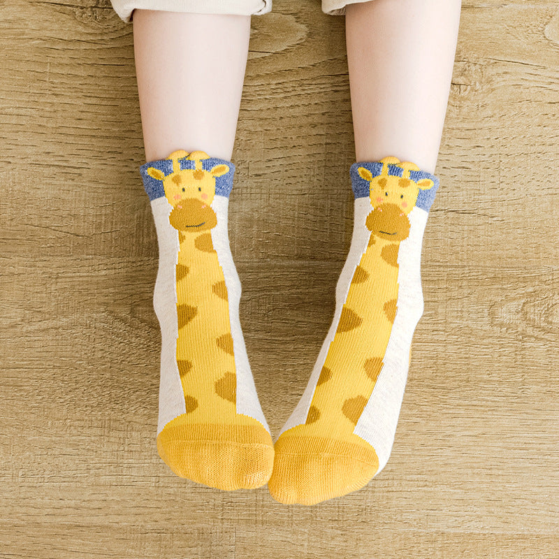 Chaussettes chaudes pour enfants, dessin animé bébé girafe