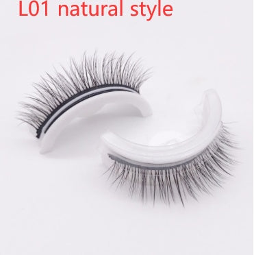 Återanvändbara 3D Mink Lashes naturliga falska ögonfransar Självhäftande falska limmar fria lass Makeup ögonfrans Extens Silk ögonfransar