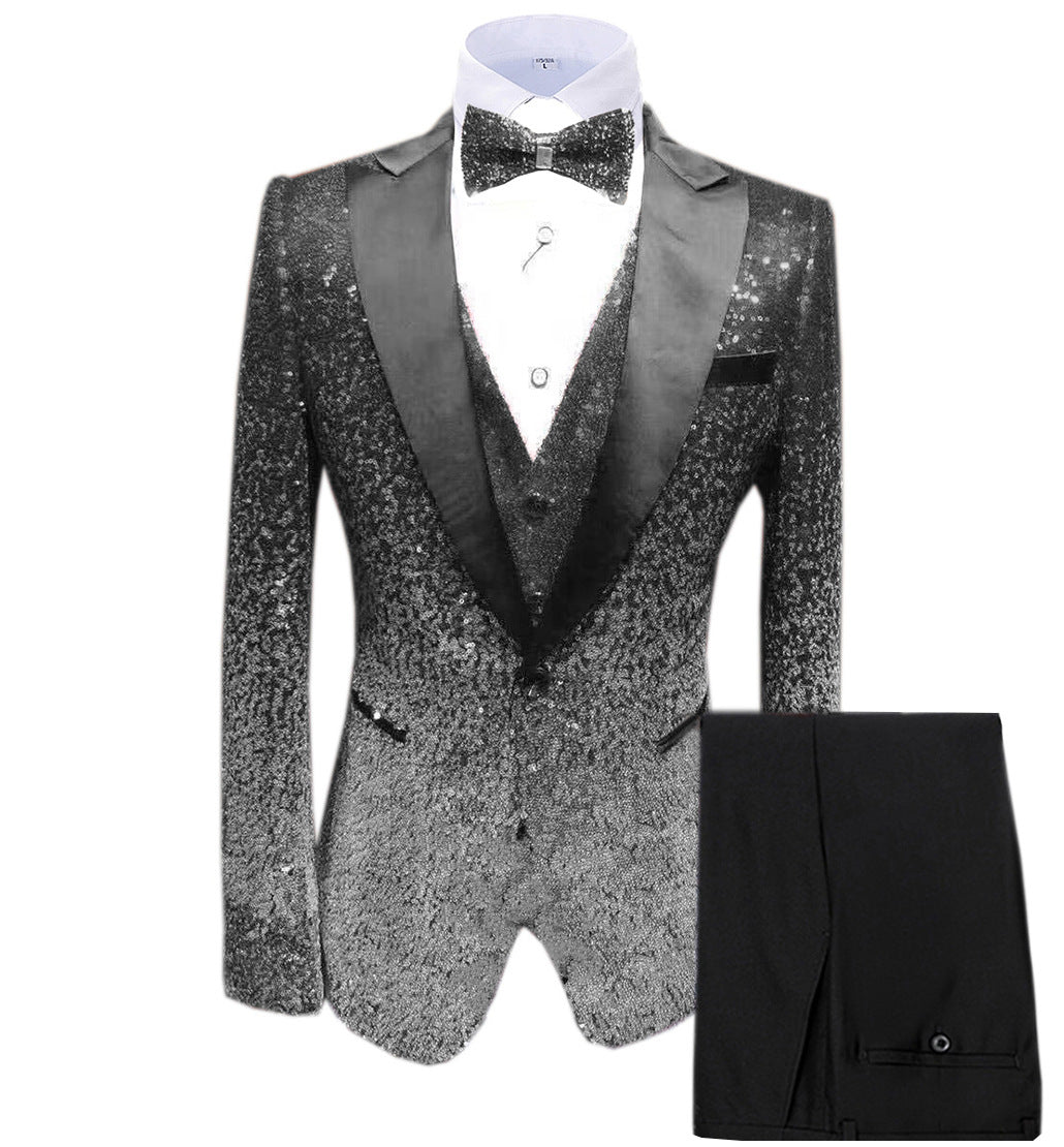 Sequin Men's Suit Three Piece Set