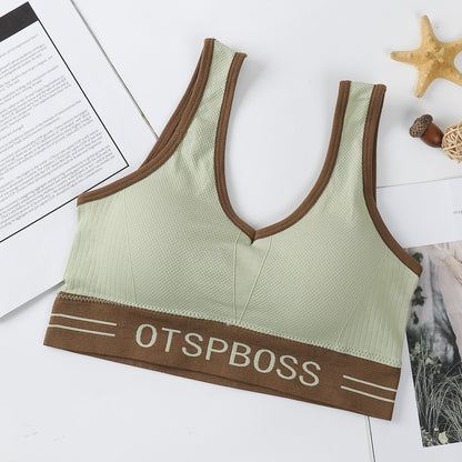 Sports Yoga Breathable Vest Women Tube Top Letter Underwear