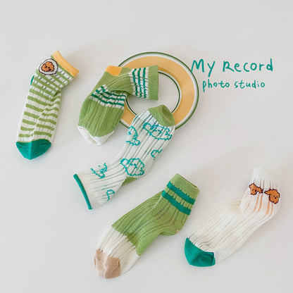 Cotton Bubble Mouth Lace Girls Socks