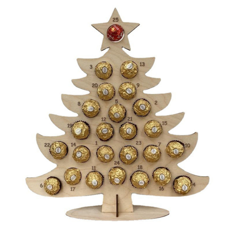 Calendrier de l'Avent en bois Décoration de fête de Noël