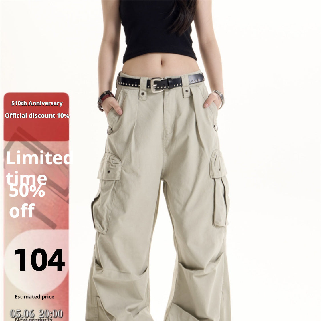 American Retro Hot Girl Multi-pocket Cargo Pants