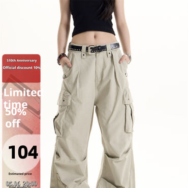 American Retro Hot Girl Multi-pocket Cargo Pants