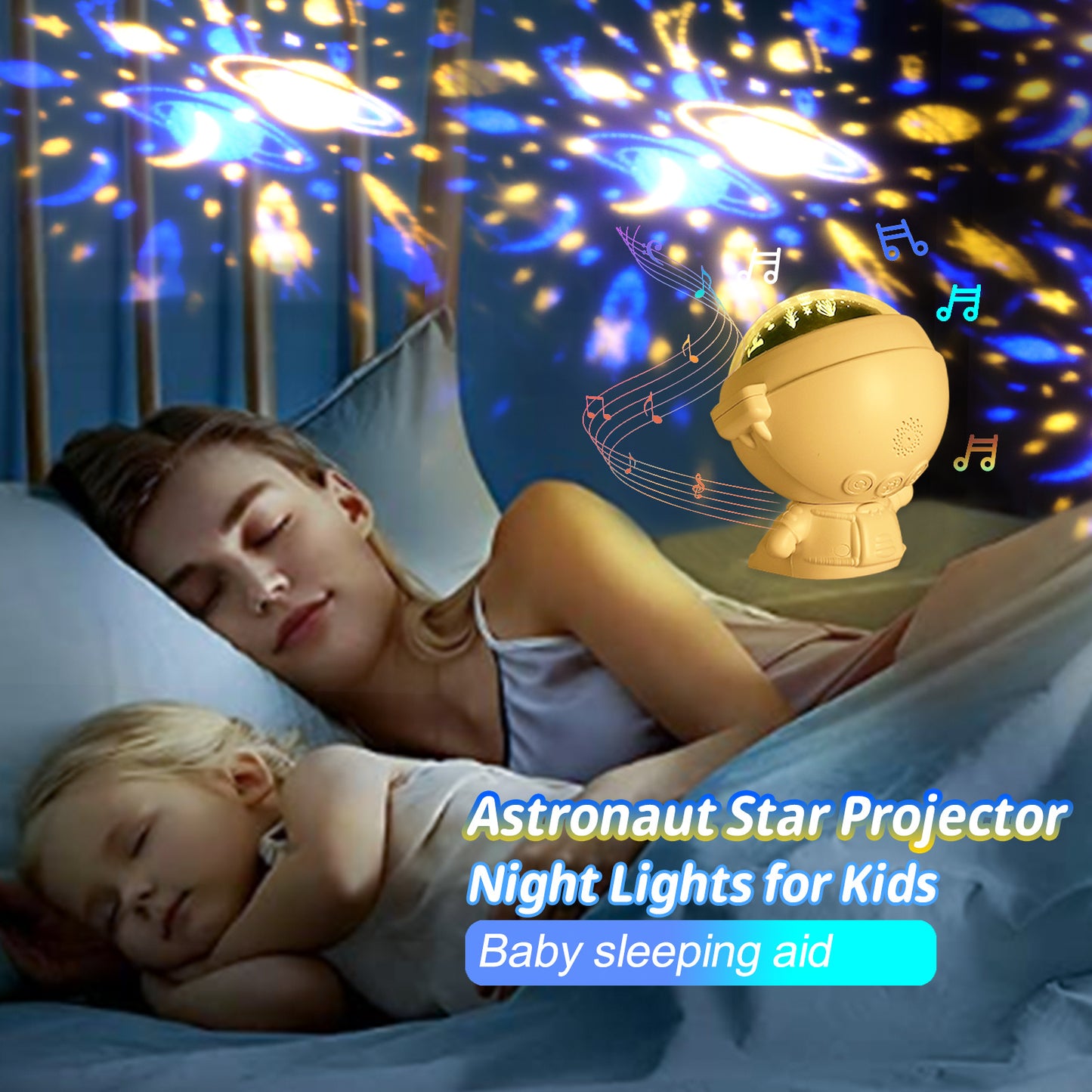 Projecteur d'étoiles de galaxie, veilleuse de ciel étoilé, lampe d'astronaute, cadeau pour enfant et bébé, Projection d'astronaute de noël