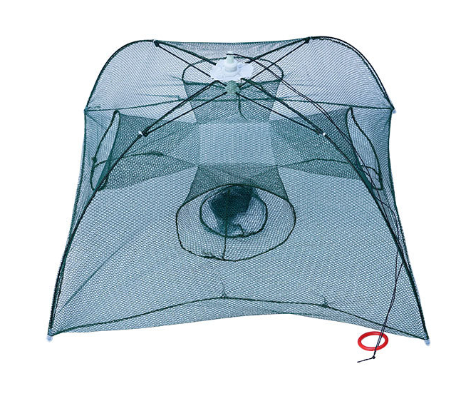 Filet de pêche automatique renforcé, Cage à crevettes, piège à poisson pliable en Nylon, filet moulé pliable, piège à crabe, réseau de pêche, 4 à 20 trous