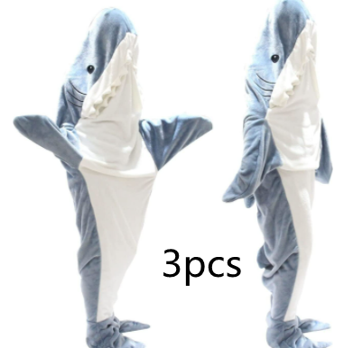 Home Soft Flannel Shark Blanket Hoodie