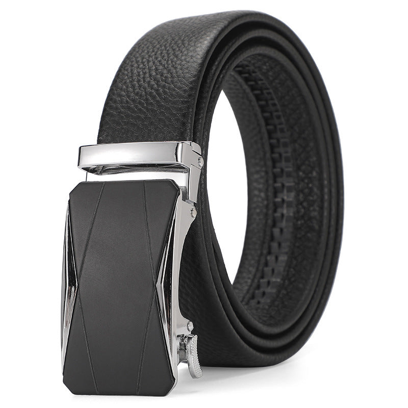 Men's Genuine Leather Automatic Pure Leather Belt - Authentic Confidence