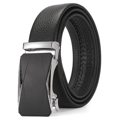Men's Genuine Leather Automatic Pure Leather Belt - Authentic Confidence