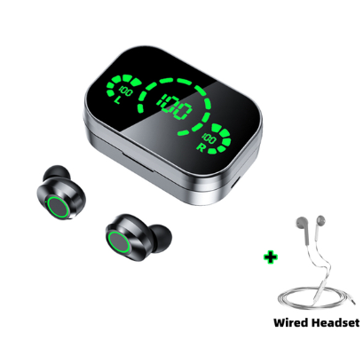 YD03 Trådlöst Bluetooth Headset TWS Storskärm Smart Digital Display In Ear Andningsljus