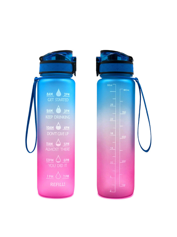 Genomskinlig flaska vattenflaska 1000 ml flaska Kawaii flaska Bpa gratis infusionsanordning Plast Mjölk Sport Klarvatten flaska Kawaii Cup