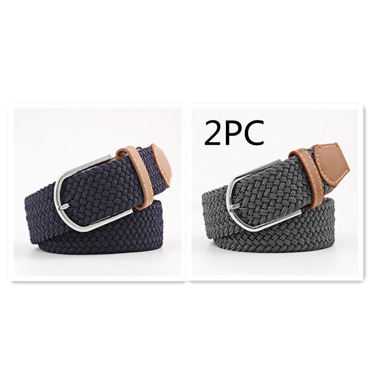 Women's Canvas Student Casual Stretch Braided Needle Buckle Belt - Youthful Confidence