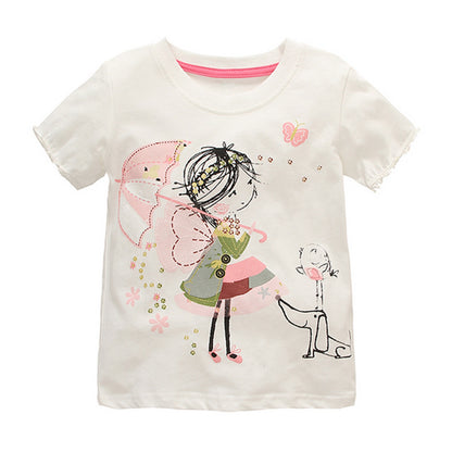 Children's Simple T-shirt Girls Short-sleeved Baby
