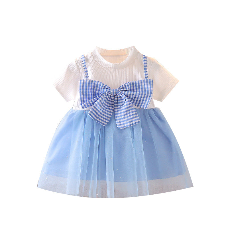 Robe de princesse d'été en coton à manches bulles pour filles, motif floral, pour petits enfants