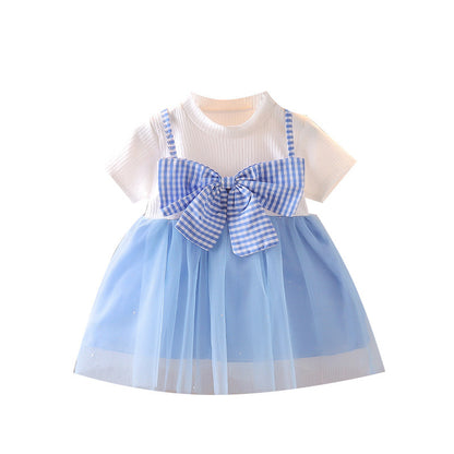 Robe de princesse d'été en coton à manches bulles pour filles, motif floral, pour petits enfants