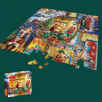 1000 Pieces Decompression Jigsaw Puzzles Christmas Santa Claus Paper Assembling For Adults Kids