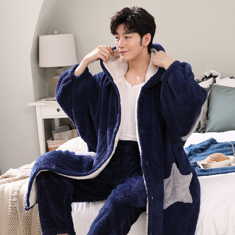 Men's Pajamas Autumn And Winter Coral Fleece Pajamas Set