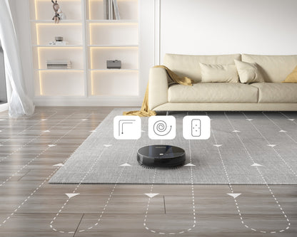 Geek Smart Robot Vacuum Cleaner G6 Plus, Ultra-Thin, 1800Pa Strong Suction, Automatic Self-Charging, Wi-Fi Connectivity, App Control, Custom Cleaning, Great For Hard Floors To Carpets