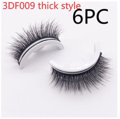 Återanvändbara 3D Mink Lashes naturliga falska ögonfransar Självhäftande falska limmar fria lass Makeup ögonfrans Extens Silk ögonfransar