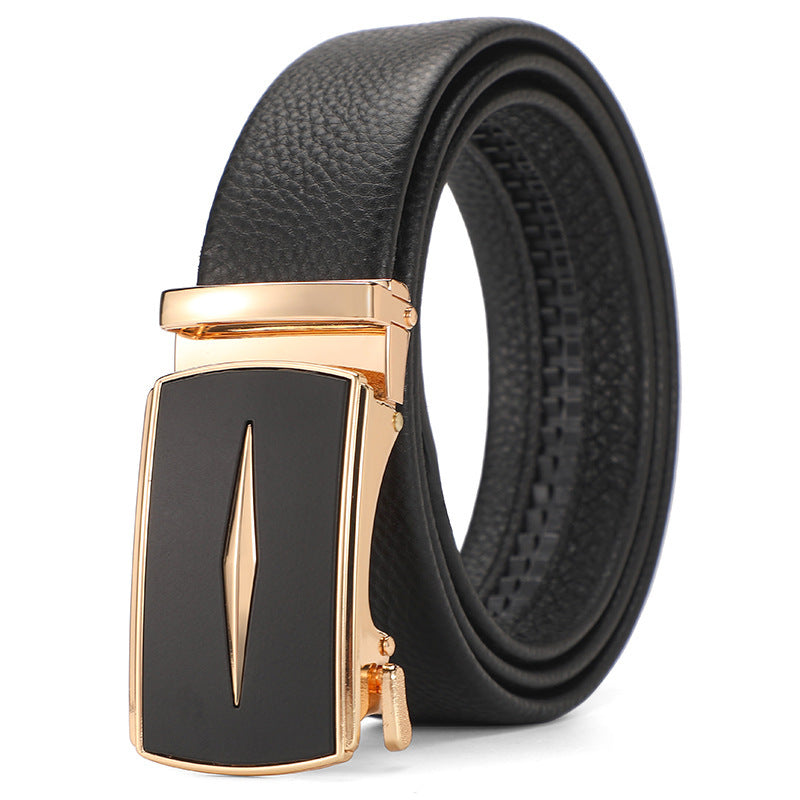 Men's Genuine Leather Automatic Pure Leather Belt - Authentic Confidence