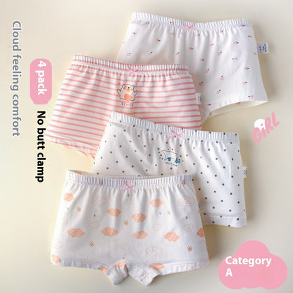 Children's Underwear Women's Pure Cotton Cartoon Boxers