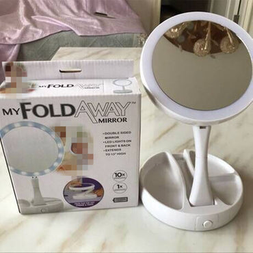 Make-up White Foldable Vanity Mirror With Light