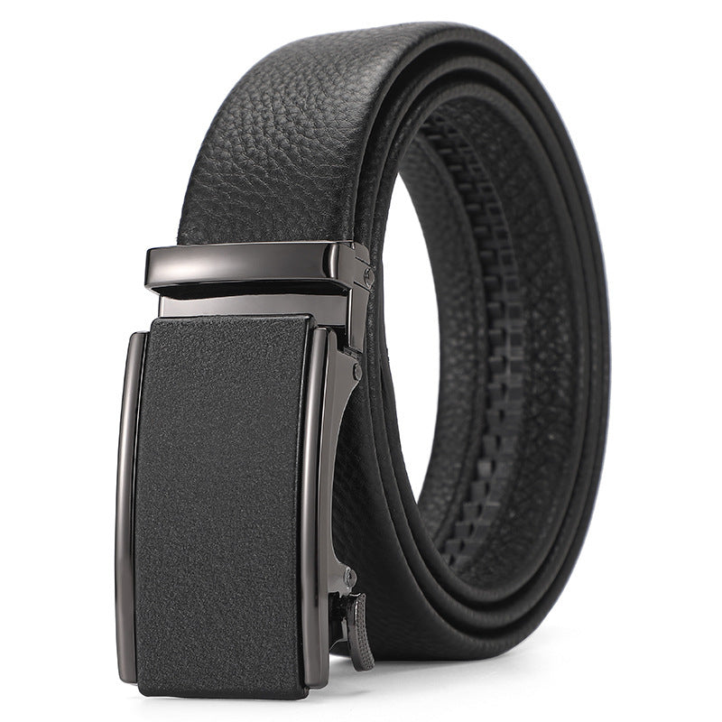 Men's Genuine Leather Automatic Pure Leather Belt - Authentic Confidence