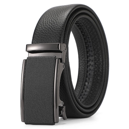 Men's Genuine Leather Automatic Pure Leather Belt - Authentic Confidence