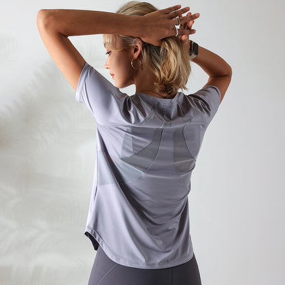C it all Quick-Dry Mesh Stitching Workout Top