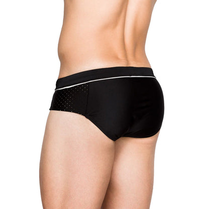 Men's Sexy Mesh Stitching Swim Briefs