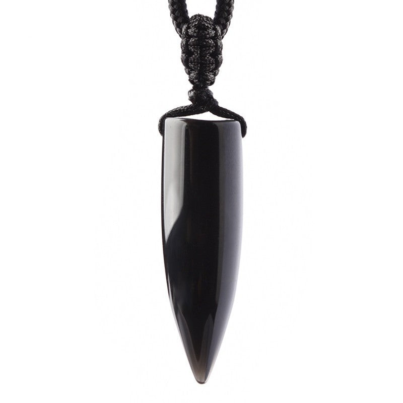 Natural Obsidian Bullet Necklace For Men And Women