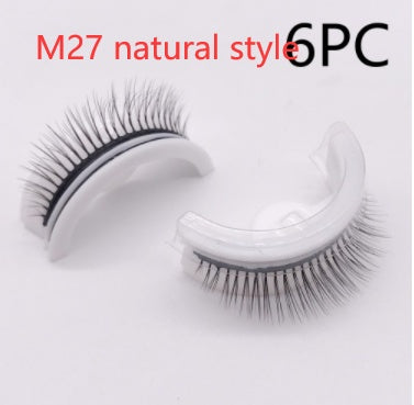 Återanvändbara 3D Mink Lashes naturliga falska ögonfransar Självhäftande falska limmar fria lass Makeup ögonfrans Extens Silk ögonfransar