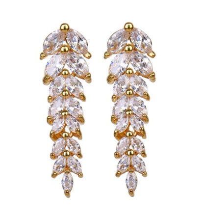 Creative Temperament Popular Style Inlaid AAA Zircon Long Earrings