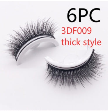 Återanvändbara 3D Mink Lashes naturliga falska ögonfransar Självhäftande falska limmar fria lass Makeup ögonfrans Extens Silk ögonfransar