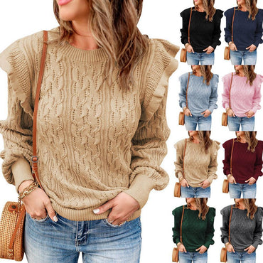New Style Thickened Solid Color Sweater Women's Loose