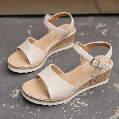 Ankel Spänne Wedges Sandaler För Dam Sommar Platform Skor