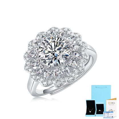 Bague Moissanite en argent S925 pour femme, nouvelle bague tendance, Source réglable, en Stock, génération