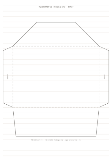 Kuvert-mall C6 — 3 printbara designer (PDF)
