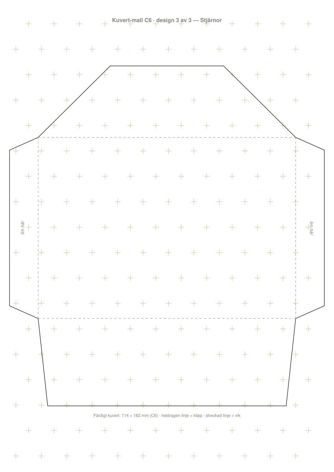 Kuvert-mall C6 — 3 printbara designer (PDF)