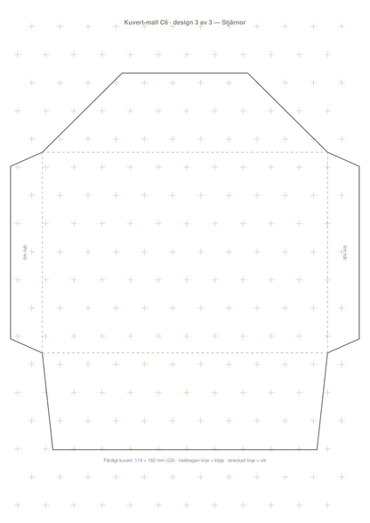 Kuvert-mall C6 — 3 printbara designer (PDF)